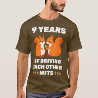 Camiseta 9.º Aniversario Boda Pareja Graciosa Para Él