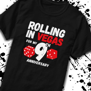Camiseta 9.º aniversario casado 9 años aniversario de Las V