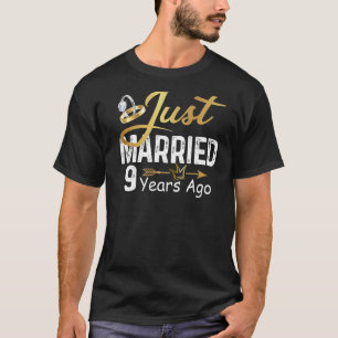 Camiseta 9.º Aniversario del Boda recién casado hace 9 años