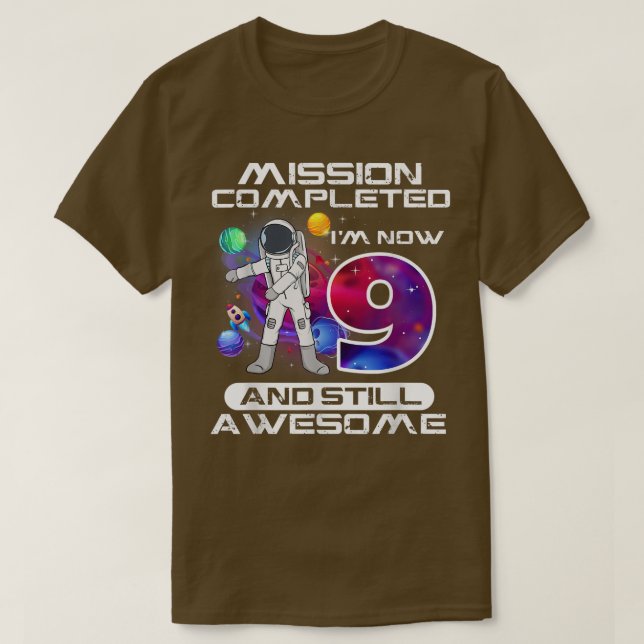 Camiseta 9.º Astronauta Astronauta de 9 años de edad Bda (Diseño del anverso)