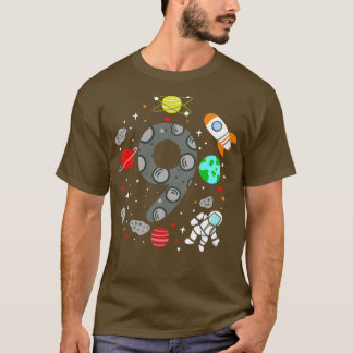 Camiseta 9.º astronauta espacial de cumpleaños