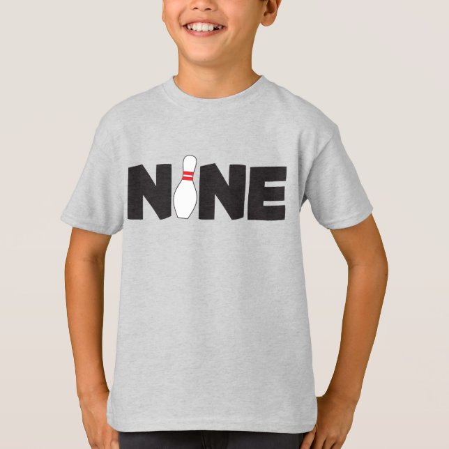 Camiseta 9.º Bowling Birthday T-Shirt Kids Edad Nueve (Anverso)