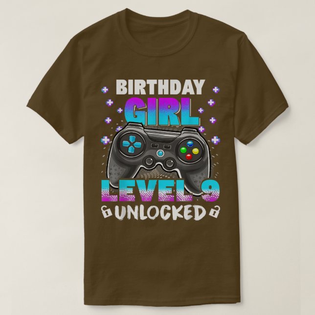 Camiseta 9.º Chica de cumpleaños 9 años de edad de videojue (Diseño del anverso)