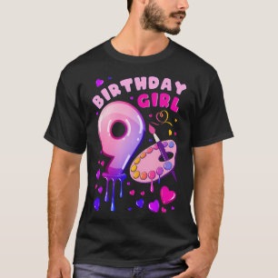 Camiseta 9.º Chica De Cumpleaños 9 Años Pintando El Artícul