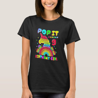 Camiseta 9.º Chica de cumpleaños Pop It Fidget Toy 9 años B