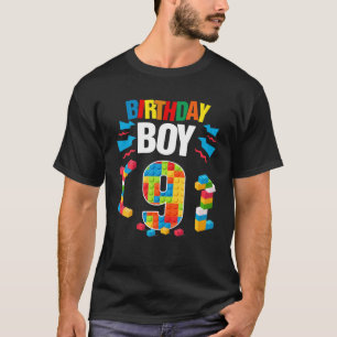 Camiseta 9.º Constructor Maestro De Cumpleaños Construcción