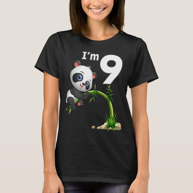 Camiseta 9.º cumpleaños 9 años Fiesta Animal Panda 2 (Anverso)