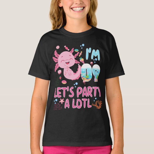 Camiseta 9.º Cumpleaños Chica Axolotl Lover Regalos (Anverso)