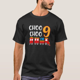 Camiseta 9.º cumpleaños Ferrocarril de niño de 9 años
