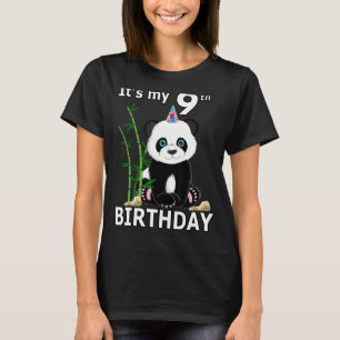 Camiseta 9.º cumpleaños Fiesta de 9 años Animal Panda 4