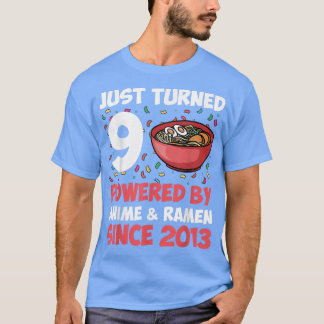 Camiseta 9.º cumpleaños Kawaii Anime Ramen Chicas de 9 años