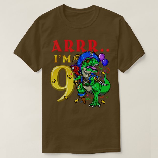 Camiseta 9.º dinosaurio pirata (Diseño del anverso)