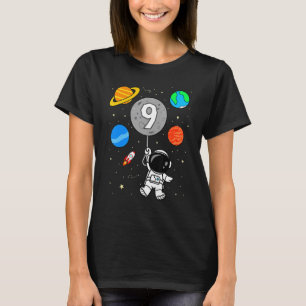 Camiseta 9.º globo de planetas astronautas astronautas astr