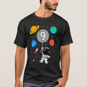 Camiseta 9.º globo de planetas astronautas astronautas astr