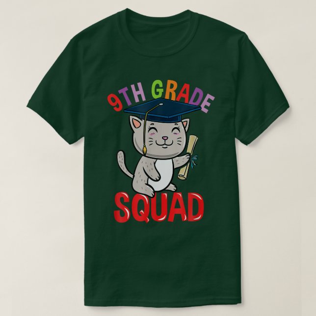 Camiseta 9.º Grado De Escuadrón Gato De Vuelta A La Escuela (Diseño del anverso)