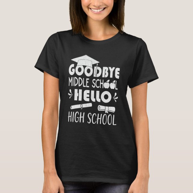Camiseta 9.º Graduado Adiós a la escuela secundaria Hola H (Anverso)