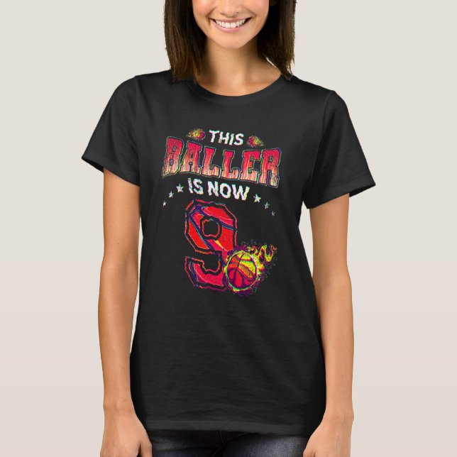 Camiseta 9.º Jugador de Baloncesto de los Niños de Cumpleañ (Anverso)