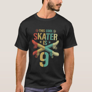 Camiseta 9.º Nacimiento de Patinaje Patinador de 9 años