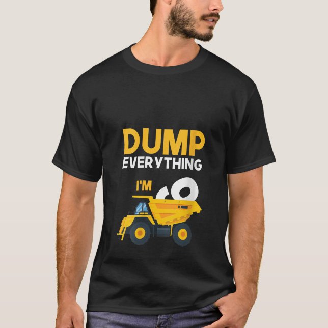 Camiseta 9.º paro de camionetas de construcción de cumpleañ (Anverso)
