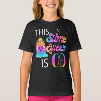 Camiseta 9.º regalo de cumpleaños de la reina Slime para Ch