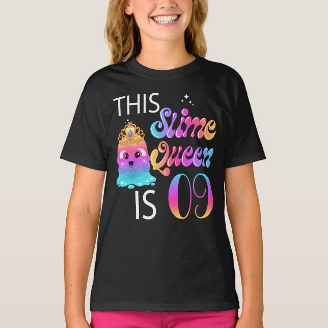 Camiseta 9.º regalo de cumpleaños de la reina Slime para Ch (Anverso)