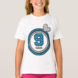 Camiseta 9.º regalo de cumpleaños Estrellas Nombre personal