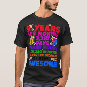 Camiseta 9.º Regalo De Cumpleaños Para Chicas De 9 Años De 