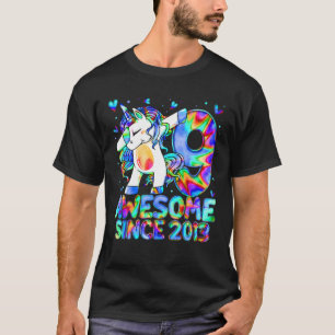 Camiseta 9.º Tejido De Nacimiento Colorido Unicornio G De 9