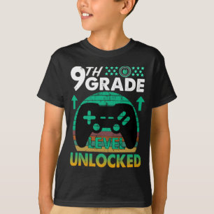 Camiseta 9.º videojuego desbloqueado de nivel de grado de v