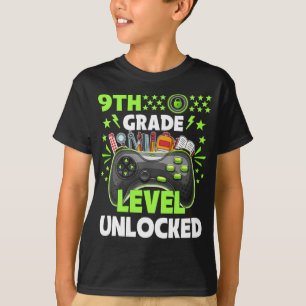 Camiseta 9.º videojuego desbloqueado de nivel de grado de v
