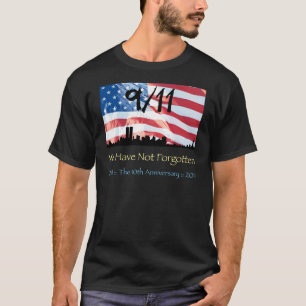 Camiseta 9/11 10º aniversario WTC y la bandera