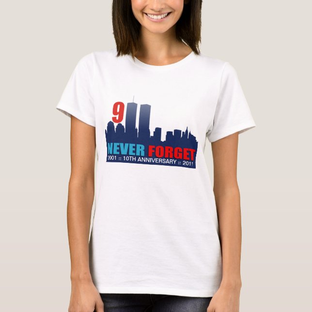Camiseta 9/11 10mo aniversario - horizonte de las torres (Anverso)