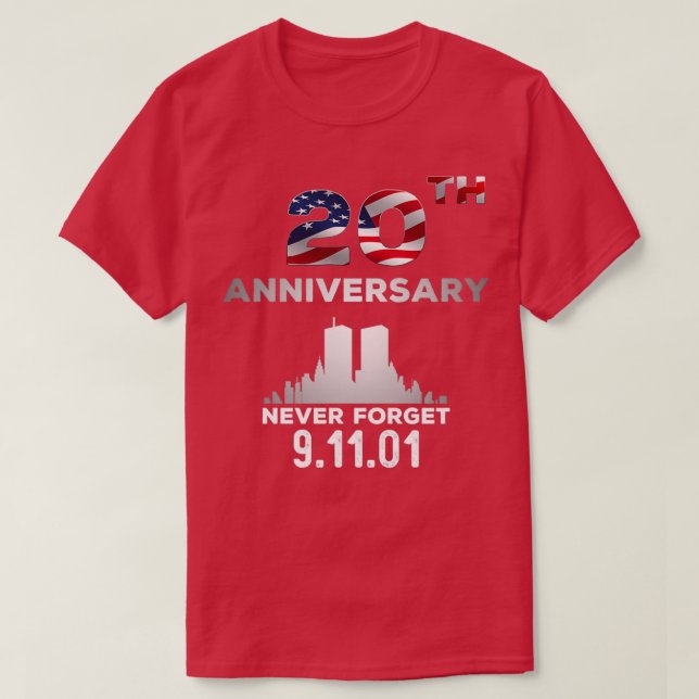 Camiseta 9 11 20º aniversario Nunca olvidar 9 (Diseño del anverso)