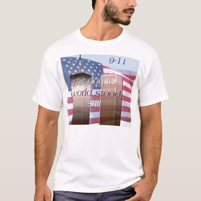 Camiseta 9-11 el día el mundo colocaba shi inmóvil del (Anverso)