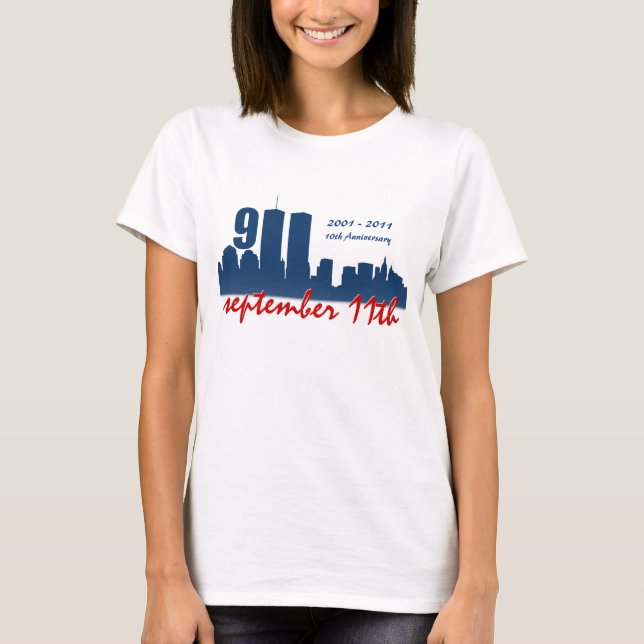 Camiseta 9/11 September 11th WTC - Ladies Ringer T-shirt (Anverso)