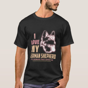 Camiseta 9 Amo a mi pastor alemán Son los humanos los que m