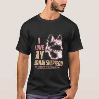 Camiseta 9 Amo a mi pastor alemán Son los humanos los que m