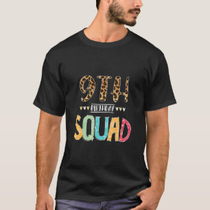 Camiseta 9 años de edad Leopard Floral 9 cumpleaños Plaza
