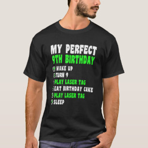 Camiseta 9 años de edad Mi etiqueta láser perfecta para el