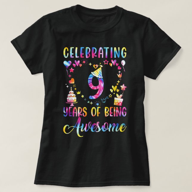 Camiseta 9 Años De Ser Sorprendente 9 Años Noveno Cumpleaño (Diseño del anverso)