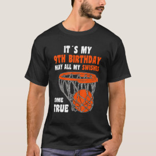 Camiseta 9 años Feliz noveno cumpleaños de Baloncesto Noven