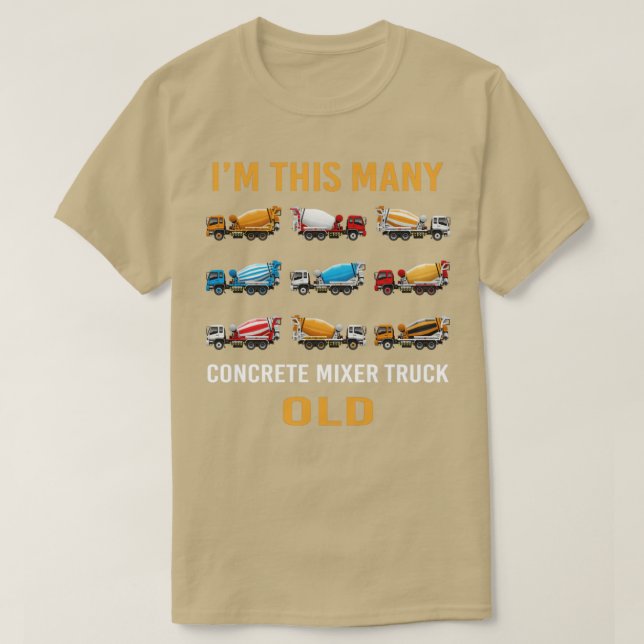 Camiseta 9 años Im This Many Concrete Mixer Truck 9B (Diseño del anverso)