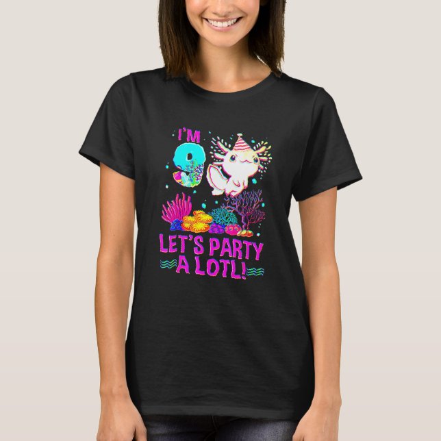 Camiseta 9 años Noveno cumpleaños Chicas de niños Axolotl (Anverso)