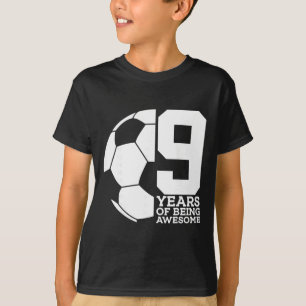 Camiseta 9 años siendo increíble Fútbol 9 cumpleaños _1