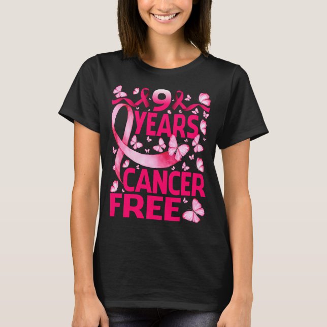 Camiseta 9 años Sobreviviente libre de cáncer de mama Marip (Anverso)