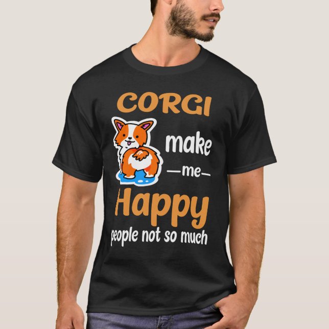 Camiseta 9 Corgi Me Hacen Feliz (Anverso)