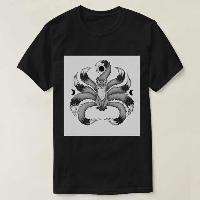 Camiseta 9 Cuentos Fox Guardian Negro y Blanco (Diseño del anverso)