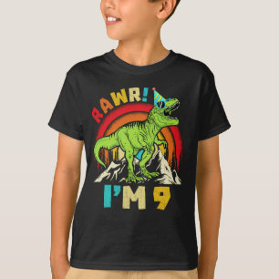Camiseta 9 cumpleaños Dinosaur T Rex Rawr tengo 9 años para