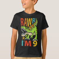 9 cumpleaños Dinosaur T Rex Rawr tengo 9 años para