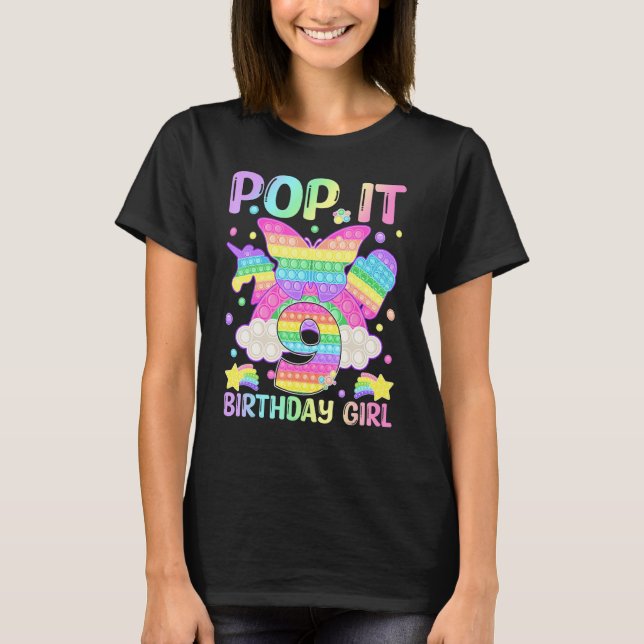 Camiseta 9 Cumpleaños Fidget Toy Pop It Birthday Chica 9 Sí (Anverso)